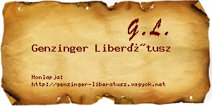 Genzinger Liberátusz névjegykártya